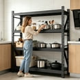 thumbnail image 7 of 3 Sets Heavy Duty 4-Tier Metal Storage Shelving Unit,73"H48"W22.4"D Adjustable Industrial Racks for Garage & Warehouse Organization, 7 of 7