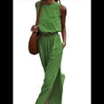 thumbnail image 3 of Conjuntos de 2 Piezas para Mujer: Chaleco de , Conjuntos Casuales Elegantes, Pantalones de Pierna con Abertura Alta. Verde M, 3 of 7