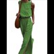 thumbnail image 3 of Conjuntos de 2 Piezas para Mujer: Chaleco de , Conjuntos Casuales Elegantes, Pantalones de Pierna con Abertura Alta. Verde M, 3 of 7