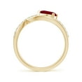 thumbnail image 2 of ANGARA Natural Criss Cross Pear Shaped Ruby Ring with Diamond Accents in 14K Yellow Gold for Women (Size-7x5mm) | July Birthstone, Birthday, Anniversary, Jewelry Gift for Women | Natural Ruby Ring, 2 of 9