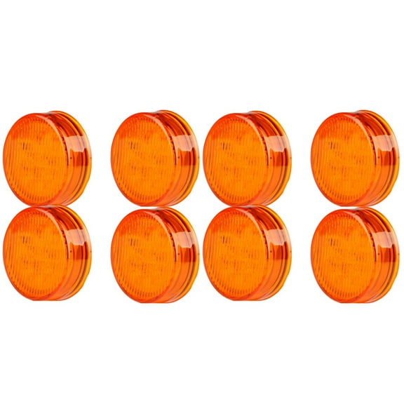 ECCPP Pack of 8 Truck Trailer 2.5" Amber Round Clearance Marker Led Round Side Marker Light Flush Mount
