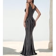 thumbnail image 2 of Vestido Nagfar para mujer sexy con cuello en V y diamantes de imitación, sin mangas, negro, 2 of 6