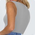 thumbnail image 3 of Black and Friday Clothing Sales Idoravan Women's Slimming Long Leg Bodysuit,Women's Casual, Breathable and Comfortable Sports Color Sleeveless Jumpsuit Jumpsuit Shorts Gray M, 3 of 8
