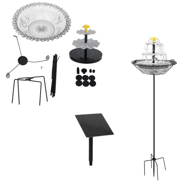Outdoor Solar Floating Bird Bath Plug-in Hook Bird Feeder Bird Tub
