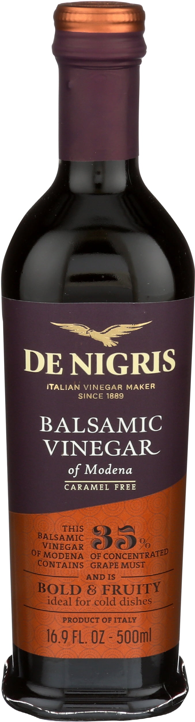 Pack of 6, De Nigris Balsamic Vinegar of Modena Bold & Fruity, 16.9 fl oz
