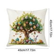 thumbnail image 4 of Easter Bunny Carrots Throw Pillow Covers 18X18 Inches Spring Colorful Floral Green Leaves Pillowcase Soft Cotton Linen Square Spring Cushion Covers for Home Sofa Bedroom, 4 of 6
