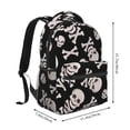 thumbnail image 2 of Haiem black white Skull bone Printed School Backpack,Casual Travel Lightweight Backpack,Durable Comfortable Multifunctional Backpack,Laptop Backpack, 2 of 5