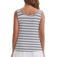 thumbnail image 3 of INSPIRE CHIC Women's Buckled Straps Breastfeeding Maternity Tank Top U-Neck with Padded Loose Fit Longline Striped Vest M Black, 3 of 6