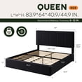 thumbnail image 2 of Einfach Queen Size Bed Frame, Upholstered Platform Bed with Height Adjustable Headboard, Easy Assembly, Noise-Free, Black, 2 of 7
