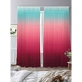 thumbnail image 3 of Sheer Curtains 84 Inches Long, Teal Pimk Ombre Light Filtering Window Curtains for Living Room, Modern Geometric Striped Abstract Art Rod Pocket Voile Sheer Curtain Drapes, 52"W x 84"L, 2 Panels, 3 of 8