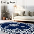 thumbnail image 2 of ODIKA 4'x6' Machine Washable Non-Slip Area Rug, Exquisite Baroque Luxury Foyer Enhancement High Traffic Rug, Blue, 555771, 2 of 7