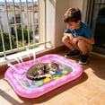 thumbnail image 2 of Summer Ice Cooling Sleeping Pad for Pet Gel Pad Quick Cool Waterproof Pet Cooling Mat for Dogs Cats,Cat and Dog,Pink - 24x18 in, 2 of 4