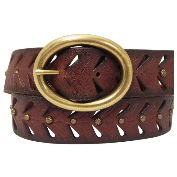 Cowgirls Rock Western Belt Womens Distressed Leather Brown 6550300