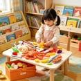 thumbnail image 7 of Loespoir Pretend Play Food Set, Peel and Cut Fruit Vegetable Toys, Kitchen Cutting Playset, Educational Role Play, Toddler Preschool Kids, Montessori Learning Gift, 7 of 7