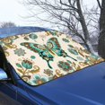 thumbnail image 3 of Xoenoiee Boho Mandala Butterfly Print Car Windshield Ice Snow Cover, Heavy Duty Windscreen Protector Cover with Elastic Strap, Winter Waterproof Frost Cover for Car Truck SUV RV, 3 of 7