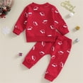 thumbnail image 5 of Coerni Kids Outfit Soft Cotton Warm Crewneck Long Sleeved Round Neck Christmas Hat Print Suit Clothes Set For Baby Girl Is Here, 5 of 6