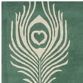 thumbnail image 3 of SAFAVIEH Soho Jarvis Peacock Feather Wool Area Rug, Teal/Ivory, 5' x 8', 3 of 5