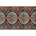 thumbnail image 3 of 2x2 Black Arc Talavera Mexican Tile, Set of 36 pcs, 3 of 3
