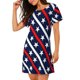 thumbnail image 2 of Easygdp Patriotic Star Camisón de manga corta para mujer, informal, estampado, 2 of 6