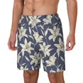thumbnail image 2 of Balery Lilies Flowers Mens Swim Trunks Swim Shorts for Men Quick Dry Inseam Beach Shorts with Compression Liner Pocket-XX-Large, 2 of 9