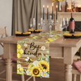 thumbnail image 2 of Table Runners 90 Inches Long Dress Scarves, Sunflower Floral Farmhouse Coffee/Dining/Kitchen Table Runner for Living Room, Farmhouse Pastoral Daisy Bees Brown Wood 13x90 Inch, 2 of 9