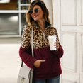 thumbnail image 3 of Mujeres Otoño Invierno Sudadera con capucha de felpa Sudaderas Leopard Splice Manga larga Cuell Abanopi Sudaderas, 3 of 7