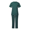 thumbnail image 3 of Xysaqa Workwear Uniform Women's Scrub Set Stretch Short Sleeve V-Neck Scrub Top and Scrub Pants Outfits S-5XL （Available in Plus Size) Army Green, 3 of 6