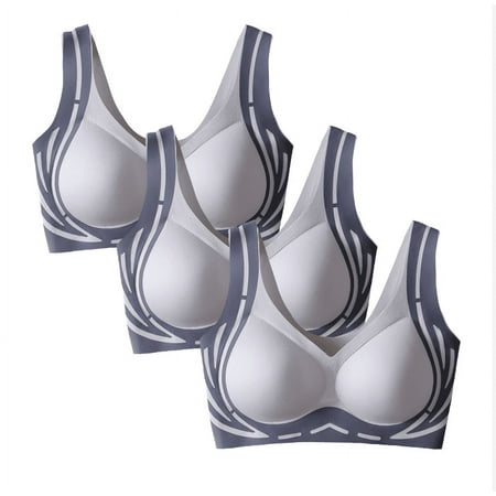 PRORMOOW Full Coverage Bras for Women  Workout Bras for Women  Wireless Bras  Bras for Women Everyday Bras Novelty Plus Size Push Up Full Coverage Seamless Steel Ring Sports Gathering Fixing Cup Bra