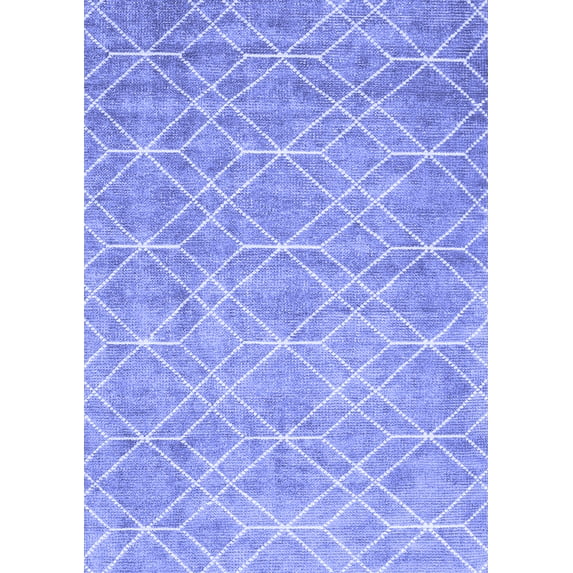 Ahgly Company Indoor Rectangle Abstract Blue Contemporary Area Rugs, 2' x 3'