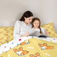 thumbnail image 4 of Manfei Kawaii Corgi Queen Comforter Set, Cartoon Dog Pet Comforter Sets Queen, Yellow Orange, Polkadot Reversible, 3pcs, 1 Comforter and 2 Pillowcases, 4 of 7