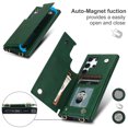 thumbnail image 4 of Allytechgroup PU Leather Case for Samsung Galaxy S25 Ultra, Built-in Shoulder Strap Credit Card Slot Wallet Phone Case Shockproof Full Body Protective for Samsung Galaxy S25 Ultra, Green, 4 of 8