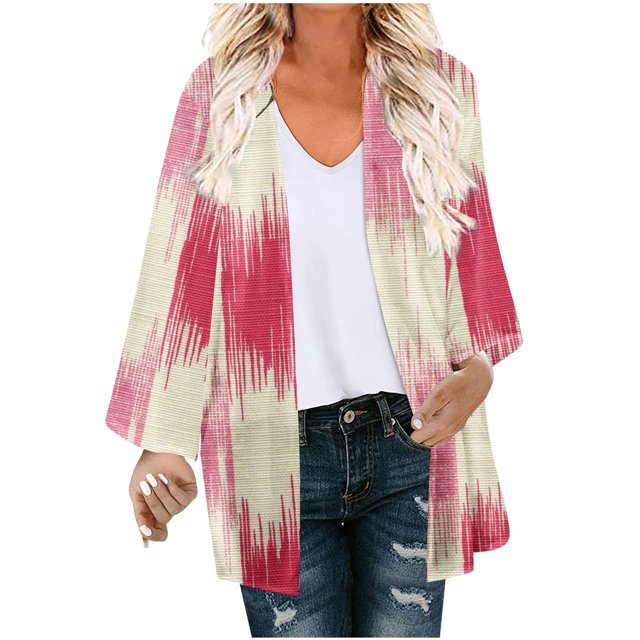 Birdeem Cardigan Kimono à Manches Bouffantes à Imprimé Floral pour Femmes, Coupe Ample, en Mousseline, Couvre-Maillot, Blouse Décontractée, Hauts