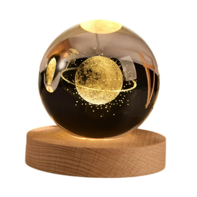 Lámpara de noche de bola 3D con base Estrellado