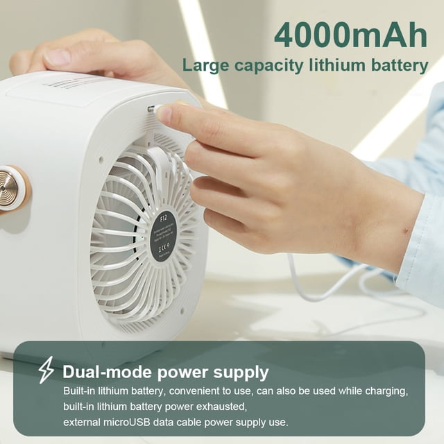 Climatiseur Rechargeable Refroidisseur d'Eau Réglable Portable Maison Ajusté par Bureau Ventilateur Personnel Intérieur Extérieur Randonnée Refroidissement Vert