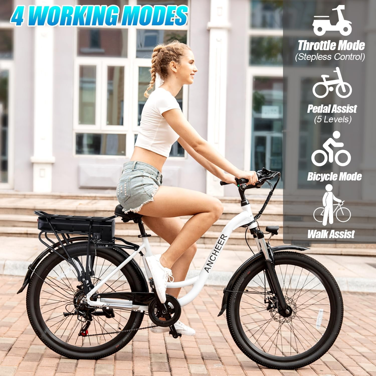 ANCHEER 26 Electric Commuter Bicycle for Adults 500W Walmart