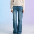 thumbnail image 5 of YTCAMLO Straight Leg Jeans for Women Classic Stretchy Relaxed Fit Denim Pants with Pockets Baggy High Waisted Trousers, 5 of 9