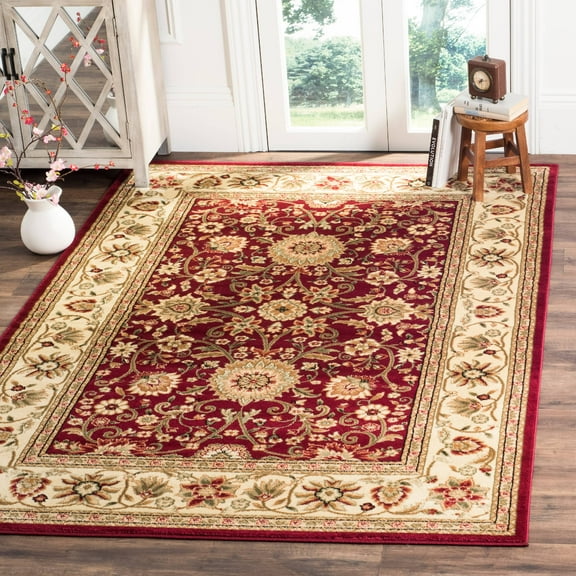 SAFAVIEH Lyndhurst Victoria Traditional Floral Area Rug, Red/Ivory, 8' x 11'