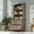 Sauder Costa 2Shelf Library Bookcase Hutch, Washed Walnut Finish