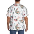 thumbnail image 3 of Balery Funny Chicken Camisa Casual de Manga Corta con Botones para Hombre, Texturizada, Estilo Cubano, para Playa, Verano-Small, 3 of 5
