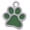 Green, variant on Silver Plated Medium Translucent Navy Paw - Rope Charm Bead Dangle with Mini 2026