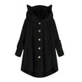 thumbnail image 2 of AOOCHASLIY 2023 Women Tops Women Plus Size Button Plush Tops Hooded Loose Cardigan Wool Coat Winter Jacket, 2 of 5