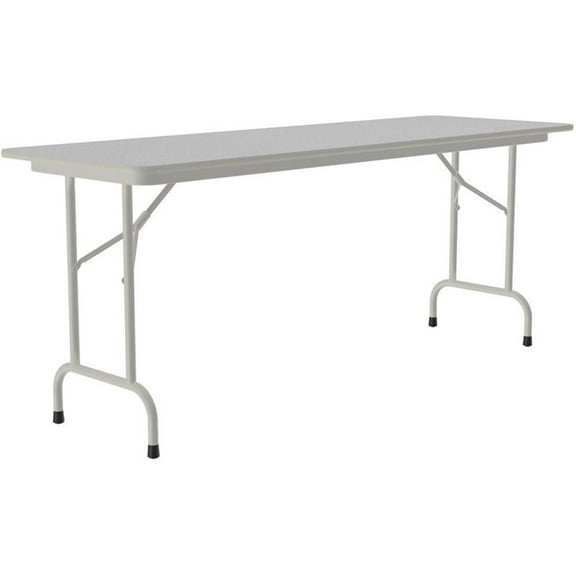 UrbanPro 24"W x 96"D Steel Metal & Wood Folding Table in Gray Granite
