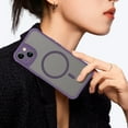 thumbnail image 6 of Allytechgroup iPhone 13 Case Compatible with Magsafe, Matte Transparent Anti-Scratch Shock Absorb Drop Protection Rugged Magnetic Phone Case for Apple iPhone 13, Purple, 6 of 7