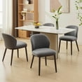 thumbnail image 6 of Modern Dining Chairs Set of 2, Linen Upholstered, Wooden Leg & Ergonomic Back Support, for Kitchen Dining Room Restaurant, Dark Gray, 6 of 8