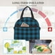 thumbnail image 4 of Disketp Blue Black Plaid Lonchera Térmica para Mujer y Hombre, Bolsa de Almuerzo Reutilizable e Impermeable para Trabajo, Viajes y Picnic, 4 of 7