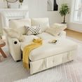 thumbnail image 3 of BedLuxury 59" Sleeper Loveseat With Pull Out Bed, Corduroy Sofa Bed With USB Charging for Small Spaces, Chenille Beige, 3 of 9
