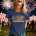 thumbnail image 2 of Puliio 250th Anniversary USA Tee Women's USA 250 Years of Freedom Floral American Flag Graphic Patriotic T-Shirt Crewneck 4th of July Tshirt, 2 of 4