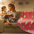 thumbnail image 4 of TIELUTT Winter Glow in the Dark Warm Blanket Christmas Tree Pattern Blanket Children'S Soft Blanket Twin Size Dark Throw Blanket Textu Soft Throw Blanket with Tassels Flannel Blanket Soft Blanket Set, 4 of 7