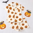 thumbnail image 2 of longantii Halloween Pajama Sets for Women 2 Piece Ghost Pumpkin Print Shirts and Shorts Pjs Set Button Down Comfy Sleepwear, 2 of 9