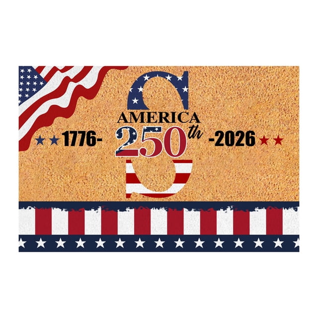 SIfdSeng Custom Last Name Doormat for 4th of July Patriotic Front Door Welcome Mat with and Design